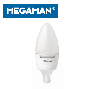 Megaman Small Bayonet Cap (B15) 7W Opal Candle Lamp (40W) - Dimmable