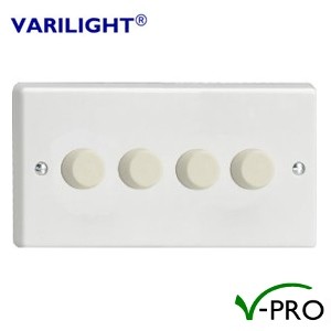 Varilight V-Pro LED Dimmer Switch 4 Gang (2 Way)