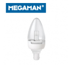 Megaman Bayonet Cap (B22) 7W LED Clear Candle Lamp (60W) - Dimmable