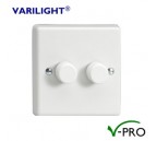 Varilight V-Pro LED Dimmer Switch 2 Gang (2 Way)