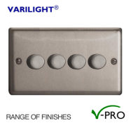 Varilight V-Pro Classic LED Dimmer Switch 4 Gang (2 Way) - Metal Finish