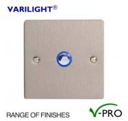 Varilight V-Pro Ultraflat Eclique LED Dimmer Switch 1 Gang (2 Way) - Metal Finish
