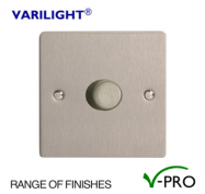 Varilight V-Pro Ultraflat LED Dimmer Switch 1 Gang (2 Way) - Metal Finish