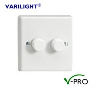 Varilight V-Pro LED Dimmer Switch 2 Gang (2 Way)
