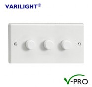 Varilight V-Pro LED Dimmer Switch 3 Gang (2 Way)